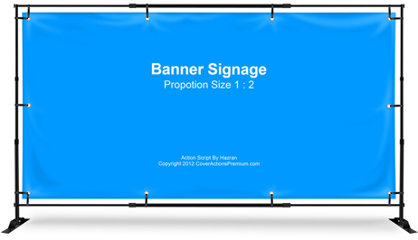 1:2 Banner Sign Stand Mockup