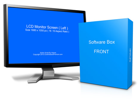 PC Monitor Software Box Mockup
