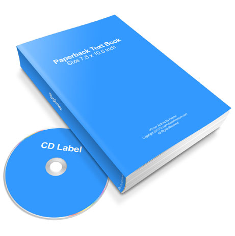 Thick Softcover Book with CD Mockup