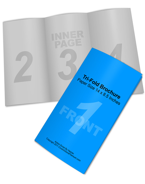 Trifold Brochure Mockup- 14 x 8.5