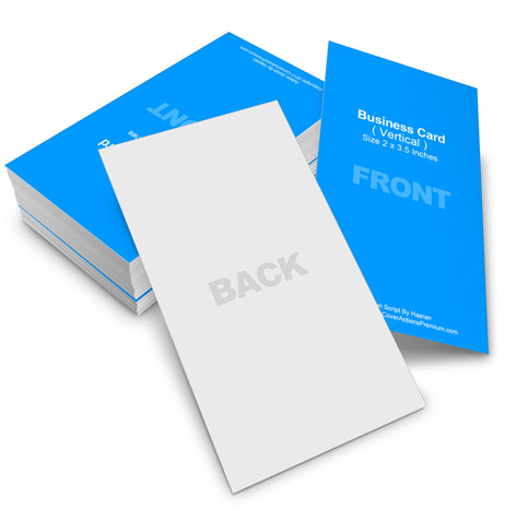 Vertical Business Card Mockup 2 x 3.