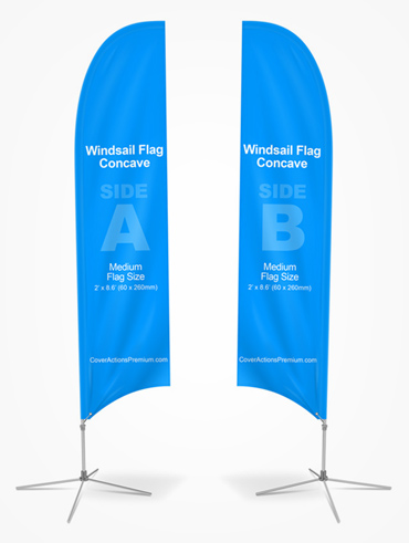 Concave Feather Flag Mockup