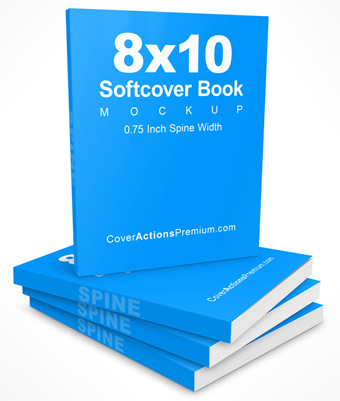 8x10 Softcover Book Mockup 350 pages
