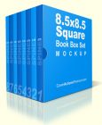 Square Book Box Set Mockup