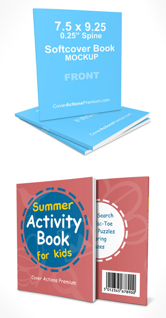 Slim Softcover Paperback Book Mockup 7.5 x 9.25