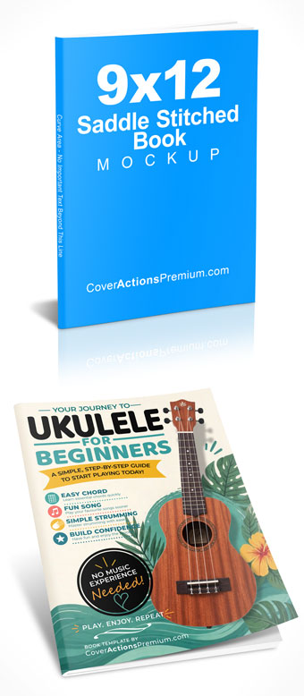 9×12 saddle stitched book mockup