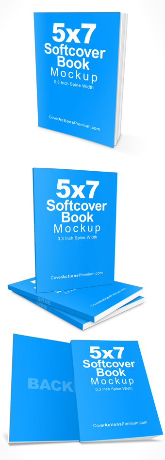 Slim 5x7 Paperback Softcover Book Mockup