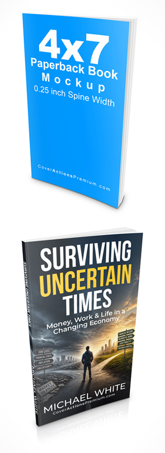 4x7 slim paperback book mockup