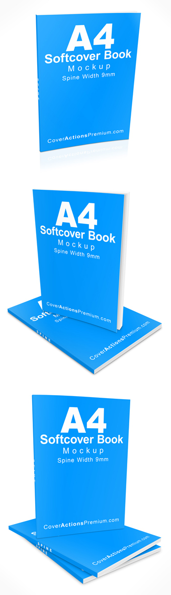 A4 Softcover book mockup - slim