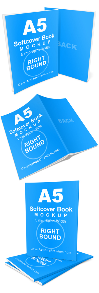 a5 right bound book mockup